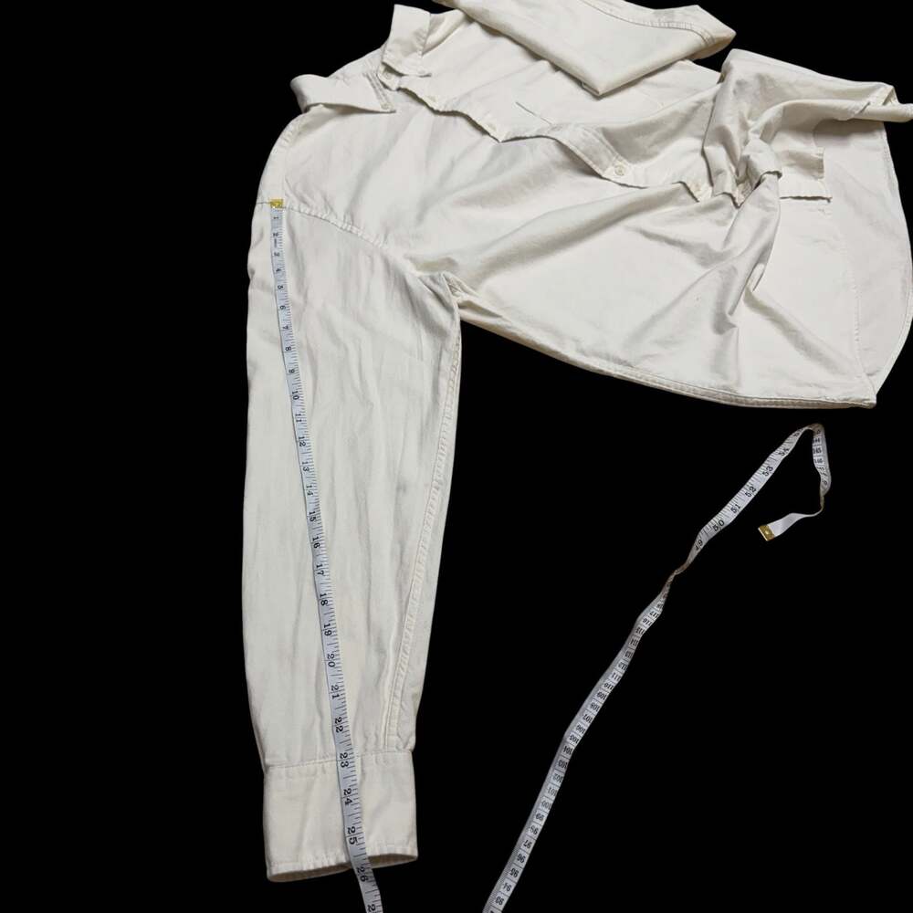 Uniqlo Men's Oxford Long-Sleeve Button-Down Shirt Cream - Picture 6 of 8